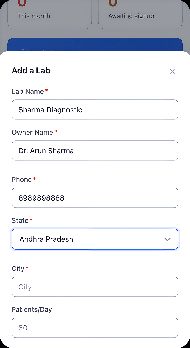 Add a lab form