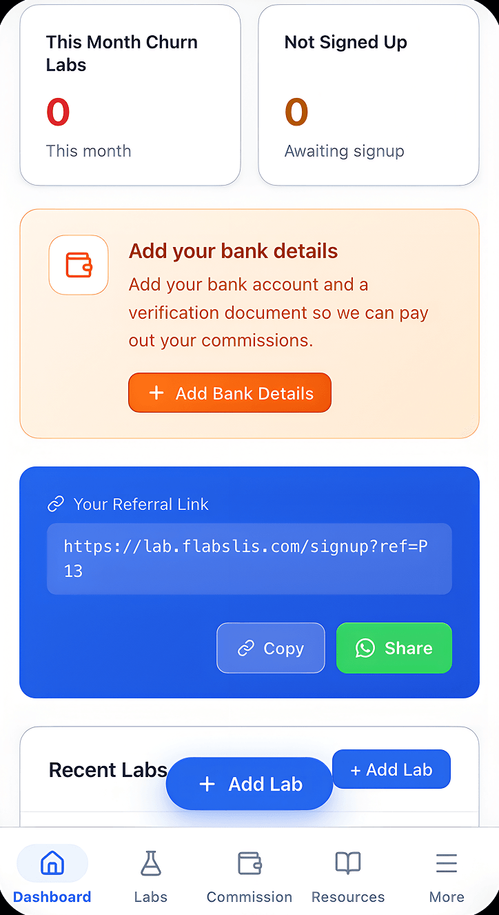 Add bank details prompt