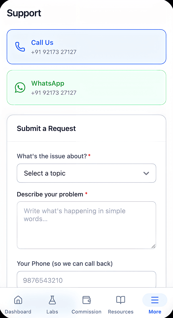 Support screen