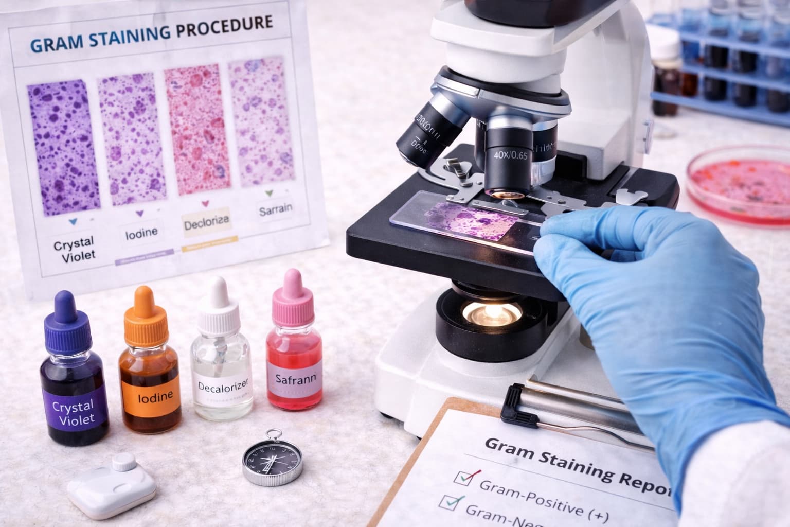 Gram Staining Procedure: Identifying Bacteria in the Lab