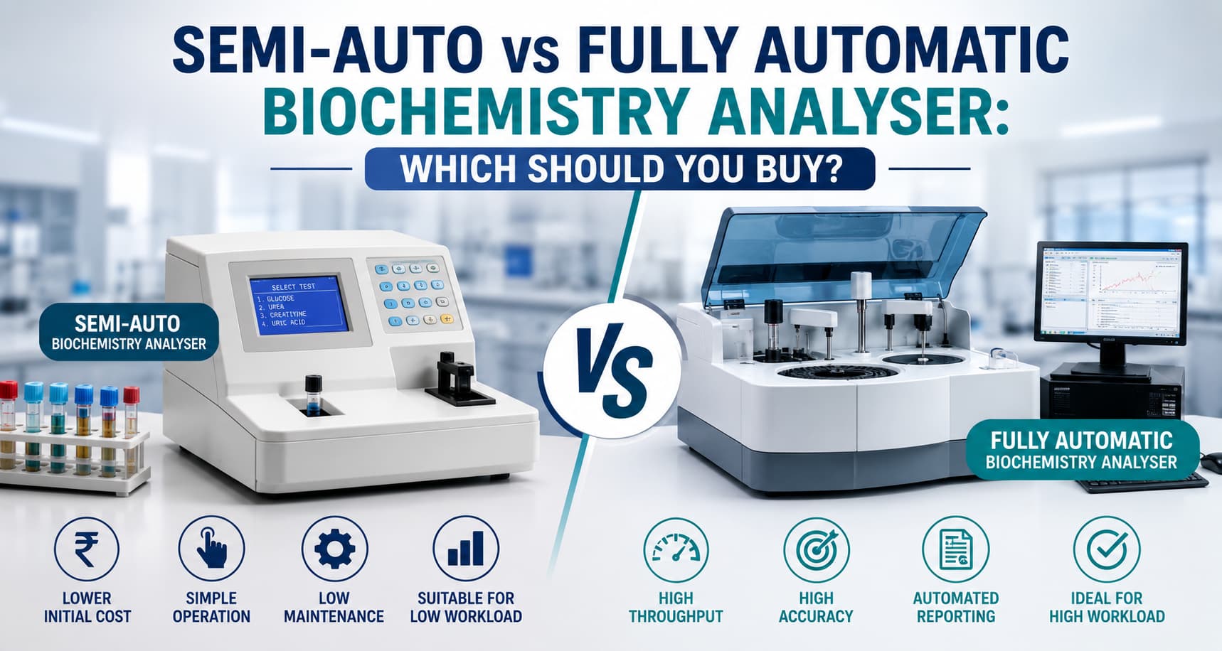 Semi-Auto vs Fully Automatic Biochemistry Analyser: Which Should You Buy?