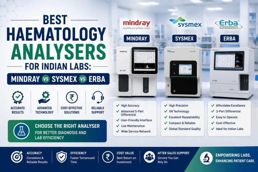 Best Haematology Analysers for Indian Labs: Mindray vs Sysmex vs Erba