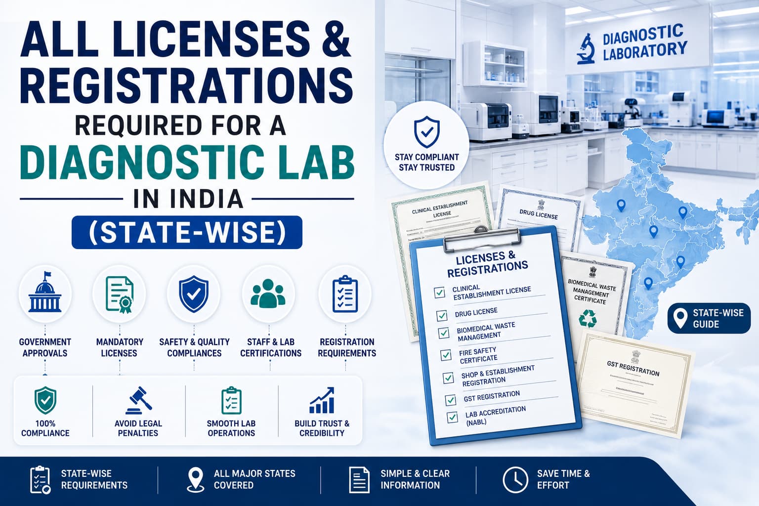All Licenses & Registrations Required for a Diagnostic Lab in India (State-wise)